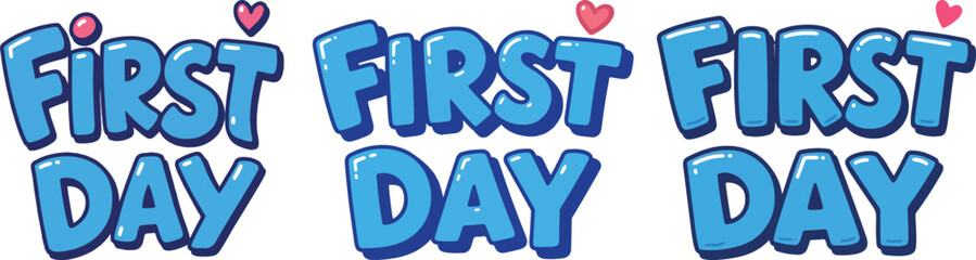 Back to School First Day Vector Clipart Design for Kids