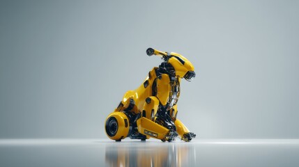 Fototapeta premium A futuristic yellow robotic dog showcasing advanced design and innovation.
