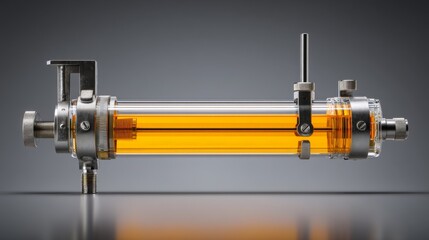 Fototapeta premium A sleek and modern, transparent fluid chamber showcasing innovative engineering.