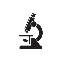 Microscope Icon Vector – Black Science Lab Equipment Illustration