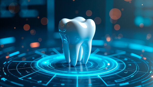 Realistic 3D technological tooth