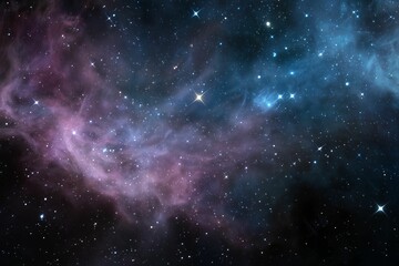 Naklejka premium Colorful Nebula with Bright Stars