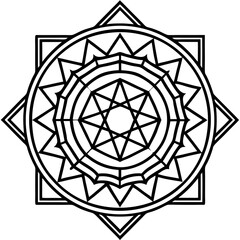 Fototapeta premium Neon Sacred Geometry Mandala on White