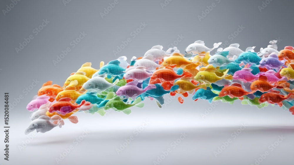 Poster abstract colorful design featuring dynamic flowing shapes and vibrant colors.