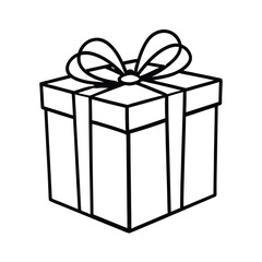Obraz premium Christmas gift box line art 