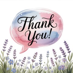 Obraz premium ''Thank you'' typography illustration and happy Valentine's Day greeting card illustration, a perfect symbol of love and romance with a pink heart design ideal for wedding celebration decoration