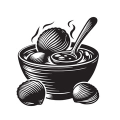 Black Clam Chowder Silhouette Vector, High Quality Illustration on White Background
