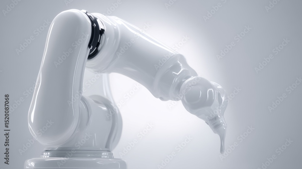 Poster close-up of a modern robotic arm demonstrating advanced engineering.