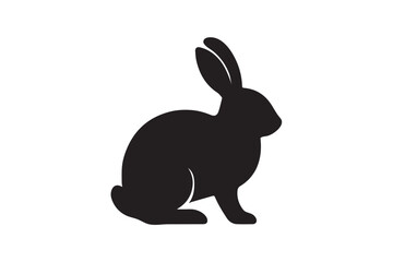 Fototapeta premium Rabbit silhouette on white background.01