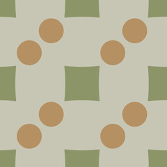 Seamless Geometric Pattern with Circles and Squares
