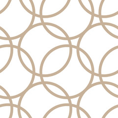 Beige Overlapping Circles Seamless Pattern