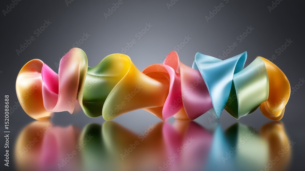 Poster colorful abstract curves create a mesmerizing visual effect, showcasing fluid design.