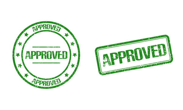 approved in grunge stamp style