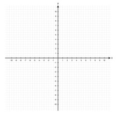 Cartesian coordinate system. Blank Cartesian coordinate system in two dimensions with X and Y axes. Black grid with axes for a math graph. Vector