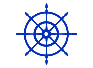 Classic Ship Steering Wheel in Black Silhouette Design with Eight Spokes.