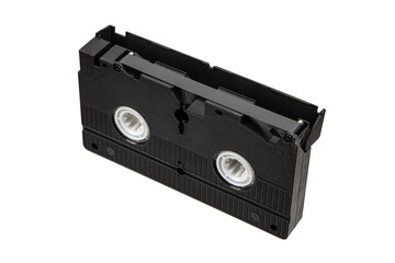 Classic VHS video cassette with visible tape reels