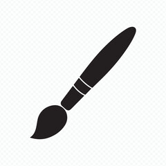 Paintbrush Icon in Simple Black Silhouette Vector