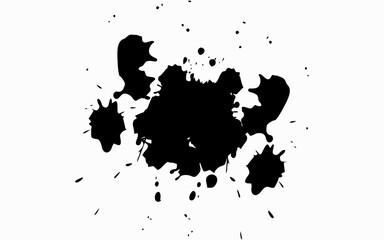 Fototapeta premium Black ink drops on white background ink vector