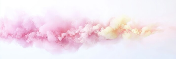 Watercolor Abstract Pink and Yellow Background - Soft pastel pink and yellow watercolor clouds, dreamy, ethereal, flowing, gentle. Symbolizing serenity, imagination, dreams, peace, and hope
