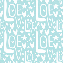 fashion seamless pattern with love text