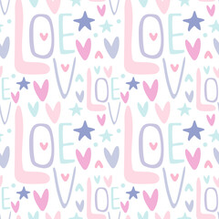 seamless baby pattern with lettering