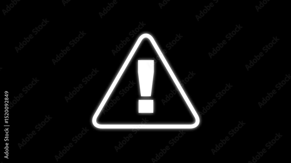 Poster a glowing red warning or error sign animation symbolizing caution, danger, or system alerts. great f