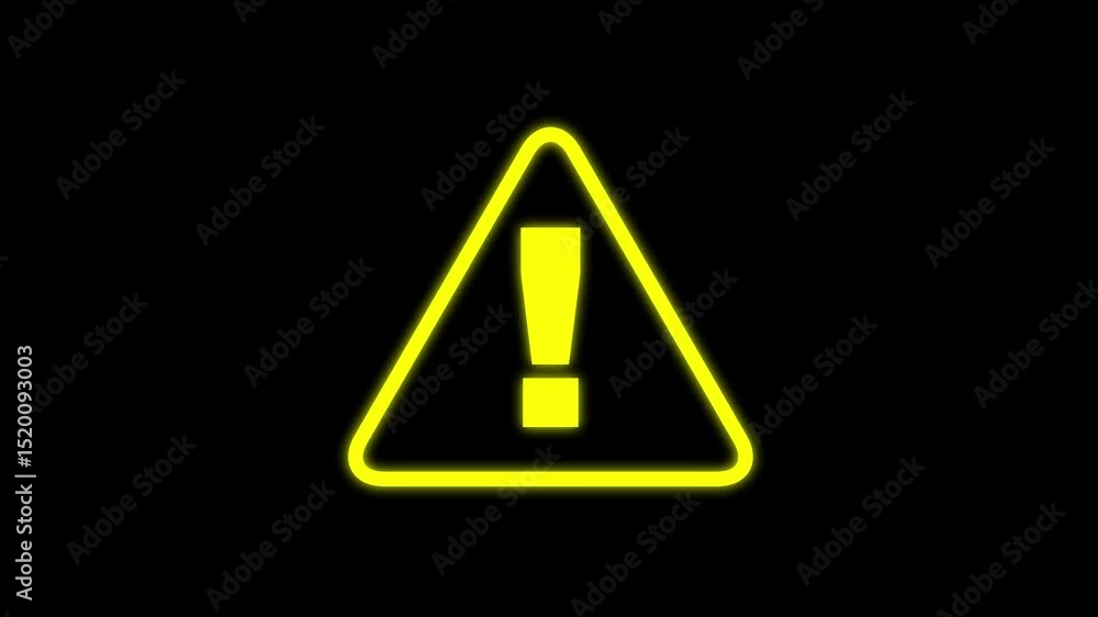 Poster a glowing red warning or error sign animation symbolizing caution, danger, or system alerts. great f