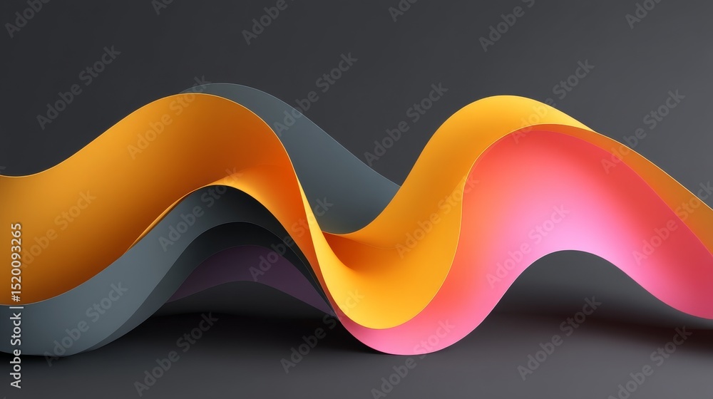 Poster colorful wave shapes in vibrant hues create dynamic visual interest.