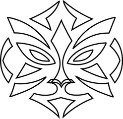 Outline icon fox, cat, and tiger,black background. Vector masks are perfect for playful, fun, or festival-themed designs.
