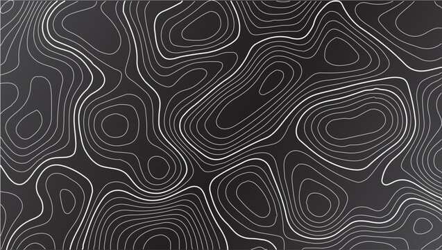 Topography inspired antique map design showing natural terrain features through classic elevation lines, geographic grid overlay, and weathered textures ideal for geography, exploration.