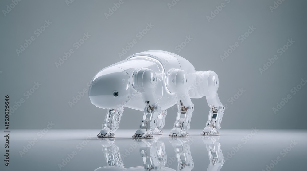 Aufkleber futuristic robotic creature demonstrating advanced design and engineering.