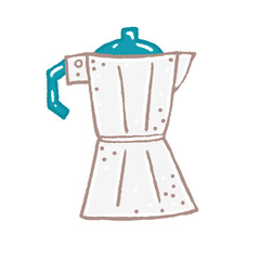 Moka Pot Illustration – Cute Camping Coffee Maker Clipart