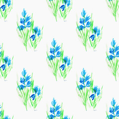 seamless pattern with snowdrops