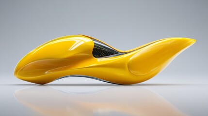 Obraz premium Futuristic yellow vehicle design showcasing innovation and modern aesthetics.
