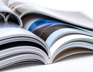 Open magazine pages, close-up