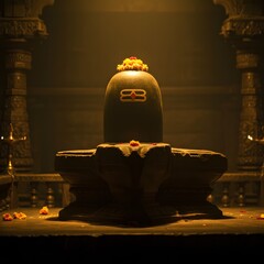 Shiva Lingam with Flowers Decoration