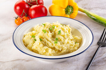 Mashed potato with green onion