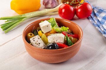 Greek salad with feta cheese