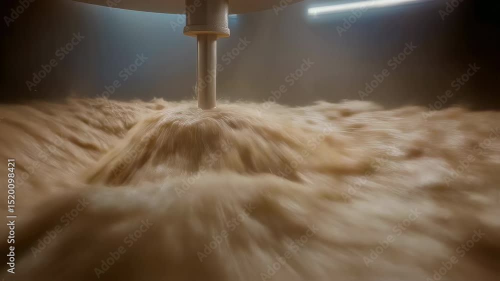 Aufkleber industrial mixer blending thick viscous substance, generating dynamic swirling patterns and intricat