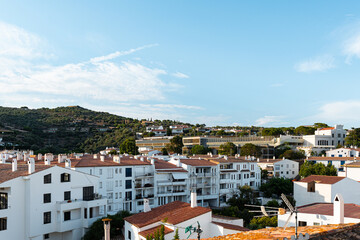 View of Cadaques, charming town in Catalonia, Spain. Mediterranean city on a bay