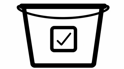 Cleaning Bucket Black Outline Vector Illustration Simple Housekeeping Icon Janitorial Supply Graphic Minimalist Design Isolated Object
