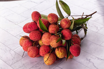Sweet juicy ripe lychee fruit