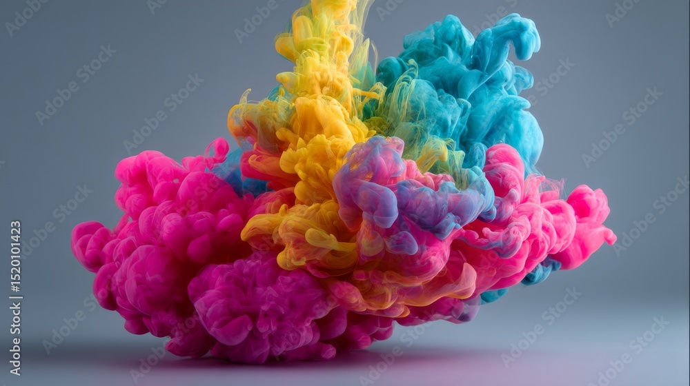Aufkleber vibrant color smoke creating a stunning visual effect in artistic display.
