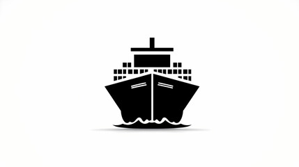Obraz premium Chinese Cargo Ship Icon Vector Shipping Illustration Commercial Vessel Design Maritime Transport Graphic Asian Freighter Symbol Global Trade Pictogram 