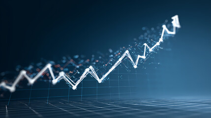 Obraz premium Positive Trend Line Graph Upward Growth Chart Business Success Visual Data Analysis Progress Report Financial Improvement Diagram Performance Indicator 
