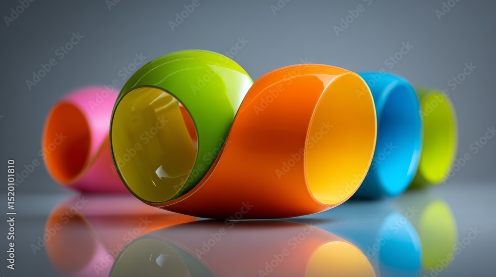 Poster vibrant, colorful loops create a modern, abstract visual design for dynamic backgrounds.