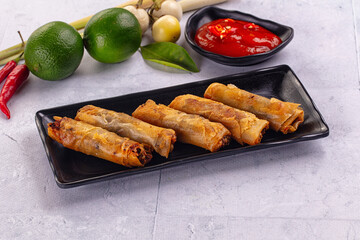 Stuffed Vietnamese Nem roll with meat