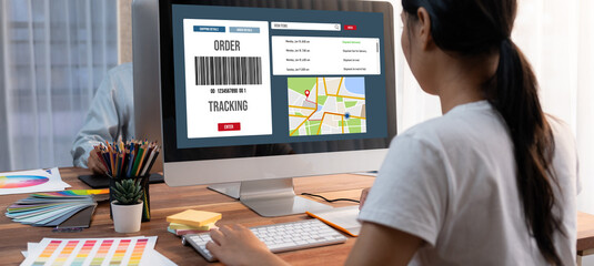 Delivery tracking system for e-commerce and brisk online business to timely goods transportation...