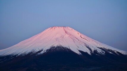 Snowy Mount Fuji, Pink Summit
