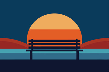 vector illustration of a park bench